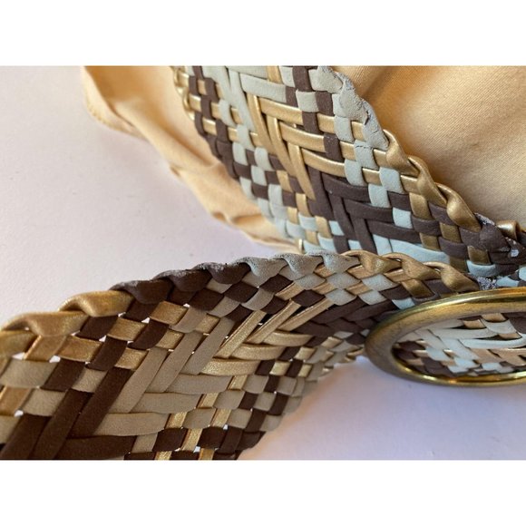 Braided Wide Belt in Various Metallic Colors - Picture 13 of 13